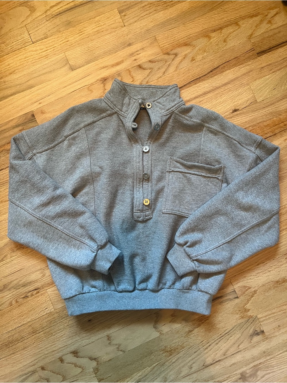 Pilcro 100% Cotton Button Front Popover Top